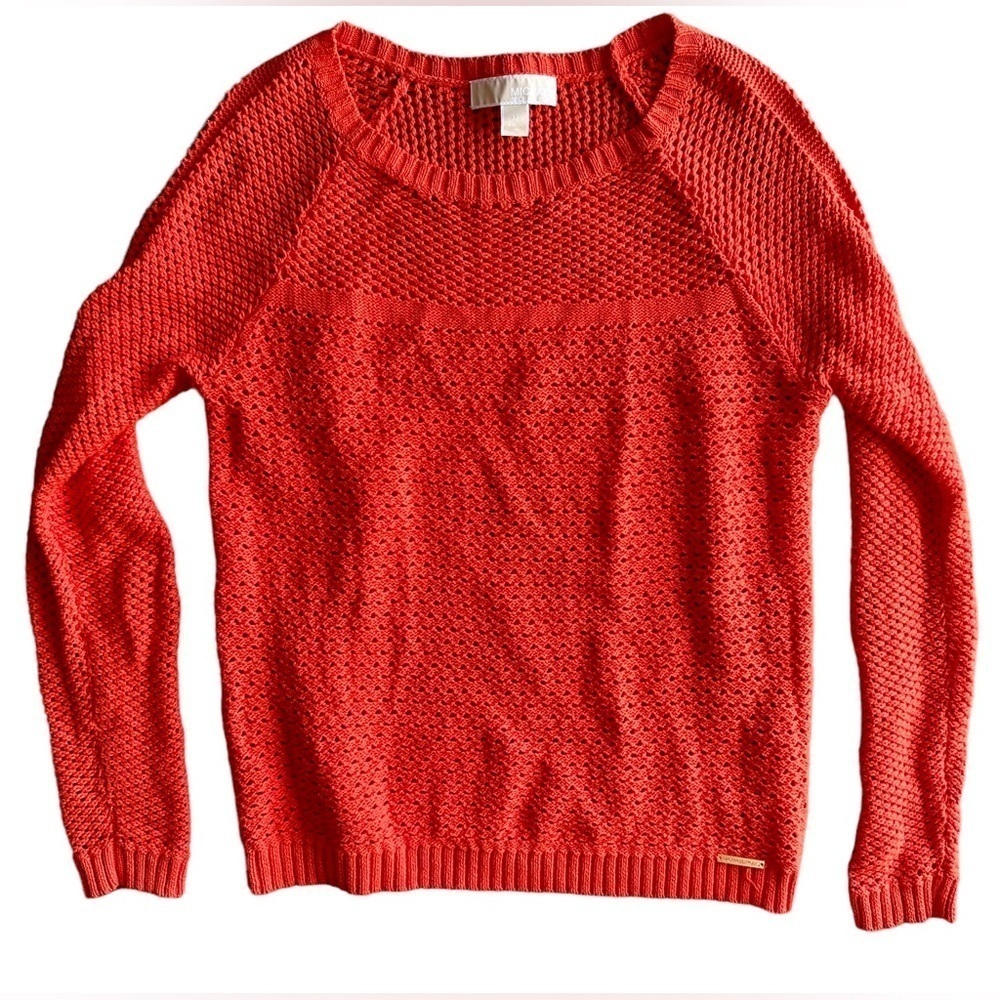 MICHAEL Michael Kors Women's Orange Knit Pullover Medium​​​​​​​ - Picture 2 of 6